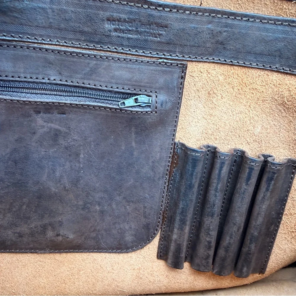 Ciola Firenze Italy Leather Day Pack Purse Brown Brown Leather Messenger Bag